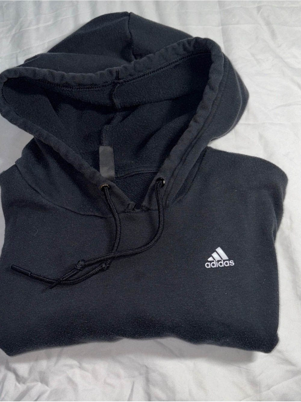 adidas Black Pullover Hoodie with White Logo